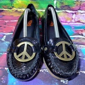 Michael Kors Women's Ballet Flats Black Peace Logo Size 10 M